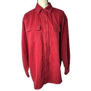 ll Bean Red Thick Vintage Long Sleeve Flannel‎ Men’s Large Tall Cotton